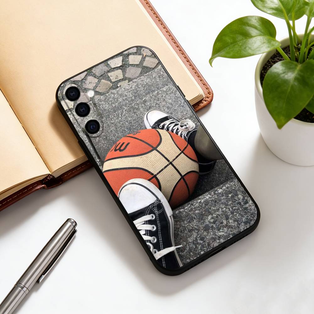 Love Basketball Phone Case For Samsung Galaxy A73,A72,A71,A70,A53,A52,A51,Others Soft Black Cover