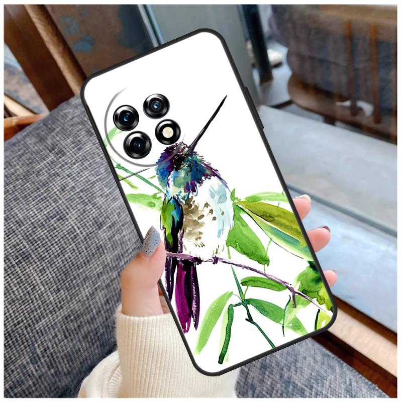 Hummingbird and Flowers Case For OnePlus 13T 8T 10T 9 10 Pro 15 13 12 11 13R 12R Nord CE 5 2 3 4 Lite N20 N30 Coque