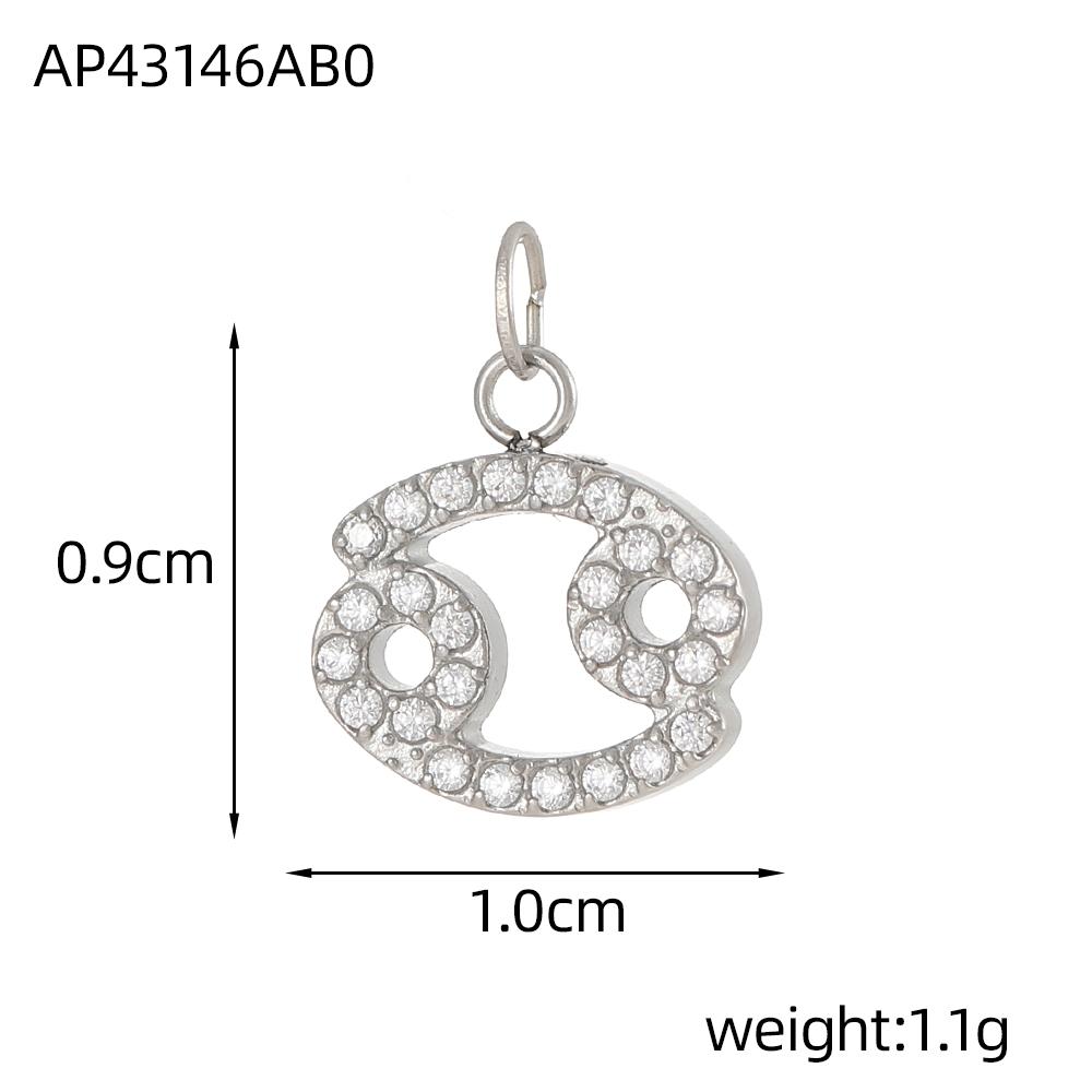 CARLIDANA Hot-Selling Stainless Steel Pendant 12 Zodiac Silver Color Pendant DIY Jewelry Accessories Necklace Pendant Charms