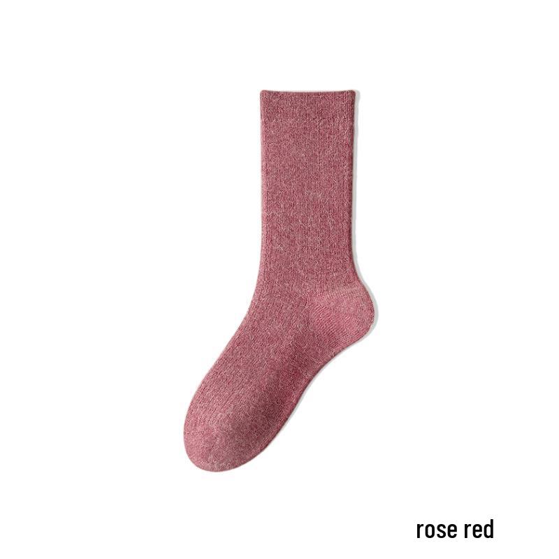 Women's Wool Cashmere Mid-Calf Socks for Autumn Winter - Thick, Warm, and Scrunched Velvet Design