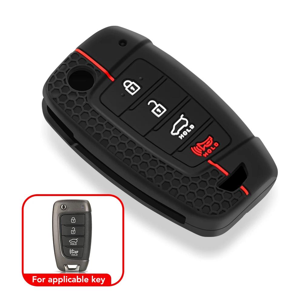 მანქანის გასაღების რეზინის საფარი Hyundai i30 Kona Sonata Solaris Solarium Creta 2018 2019 2020 2021 2022 Flip Remote აქსესუარები