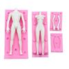 1 Set Body Mold Flexible Bendable Silicone Male Female Full-body Mold for Home