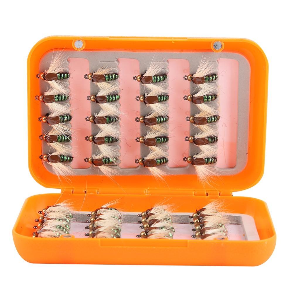

40PCS Lifelike Fly Fishing Flies Multicolor Fishing Lures Durable Fishing Bait Trout Fishing зелёный
