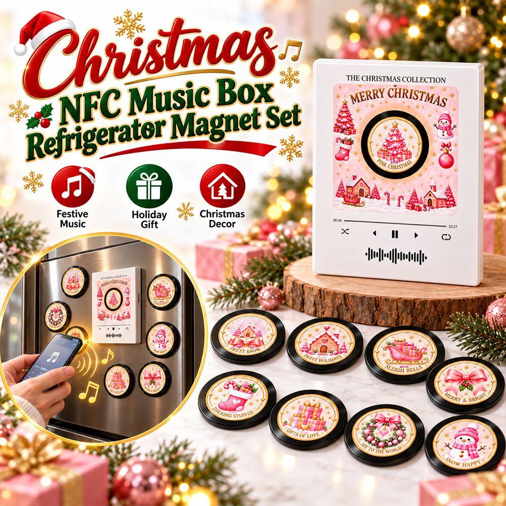 Christmas Mini Vinyl Record Music Player Christmas Music Box Holiday Home Decor