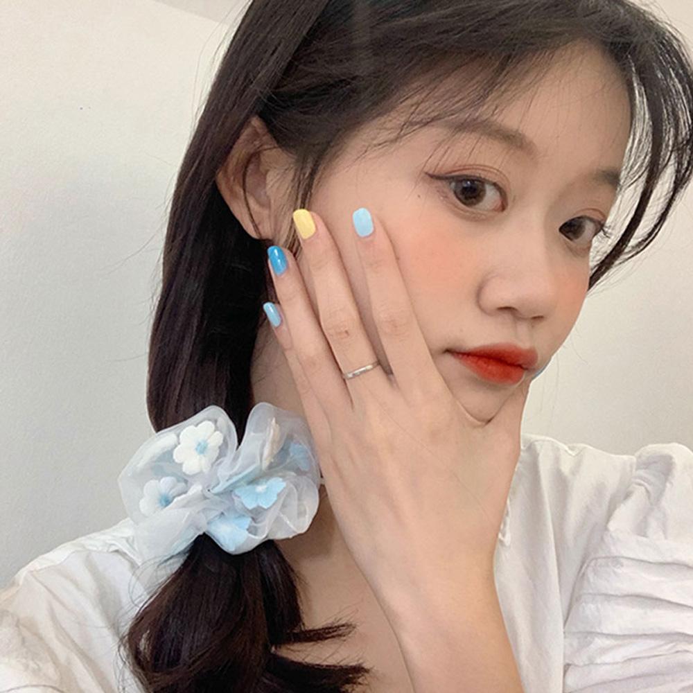 

Женские большие органзовые резинки для волос, милые шифоновые резинки для волос для девочек, эластичные резинки для волос, держатель для хвостика, аксессуары для волос в стиле инс