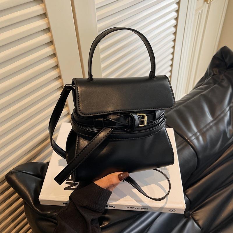 

Сумка-тоут с украшением ремнем, женская сумка через плечо, сумка-мессенджер, нишевая мода 2025, трансграничная чёрный