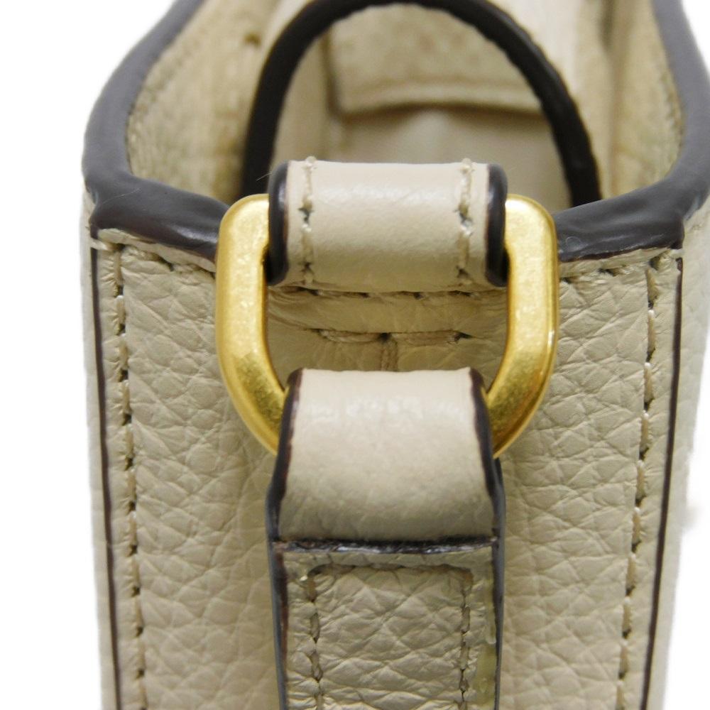 Used 10833 Britten Phone Crossbody 141000 122 7921 Ivory Pochette with Double T Logo in New Cream, Unisex from Japan