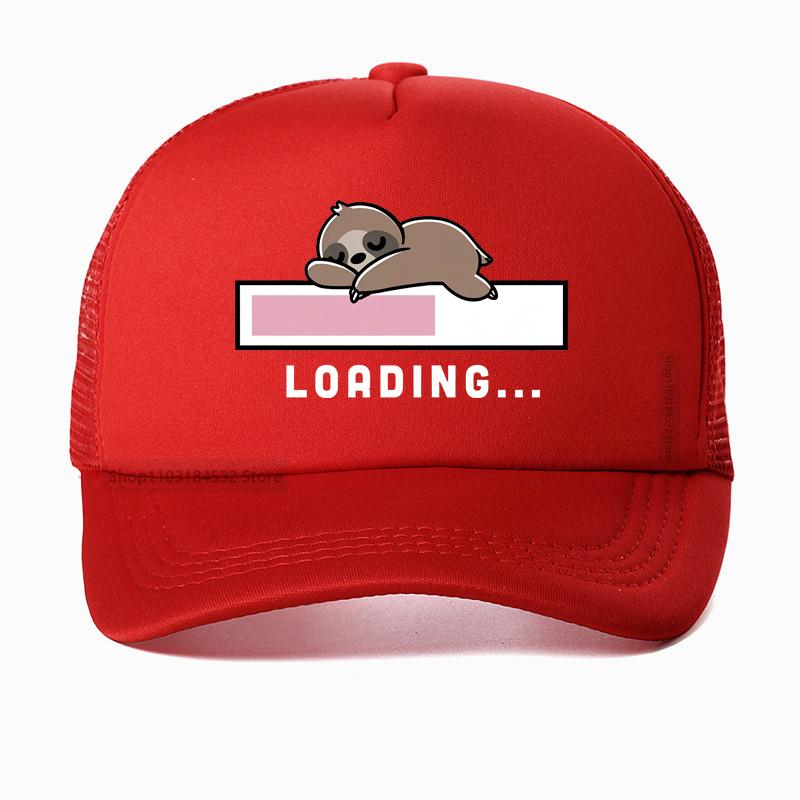 Loading Sloth Print Mesh Baseball Cap Women Fashion Casual Breathable Adjustable Snapback Hat Adjustable