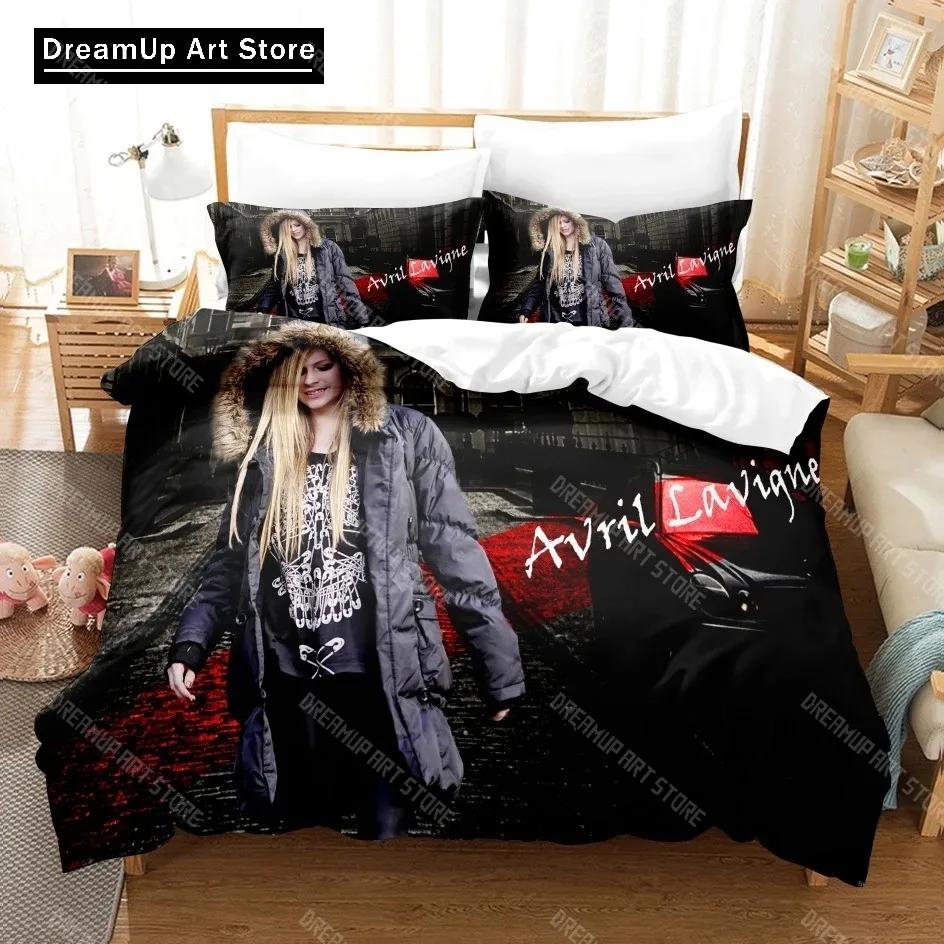 3D Printed Avril Lavigne Bedding Set Cute Quilt Cover Bed Cover With Pillowcase Twin Single Queen King Size Boys Adult Home