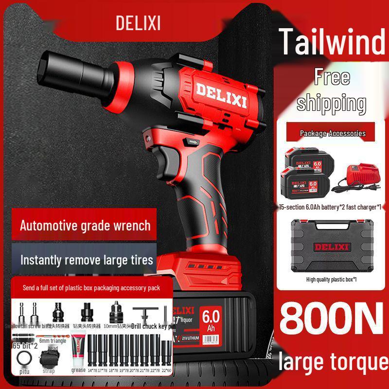 Delixi A3 Brushless High Torque Electric Impact Wrench with Lithium Battery