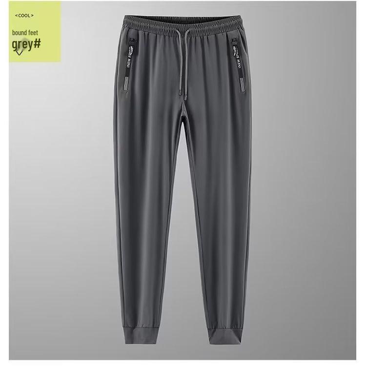 Men's Summer Ice Silk Joggers - High Elasticity, Plus Size, Casual Sports Pants