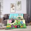 Cute Les Barbapapa Cartoon Flannel Blanket Warm Throw Blanket for Outdoor Travel Novelty Bedspread Sofa Bed Cover