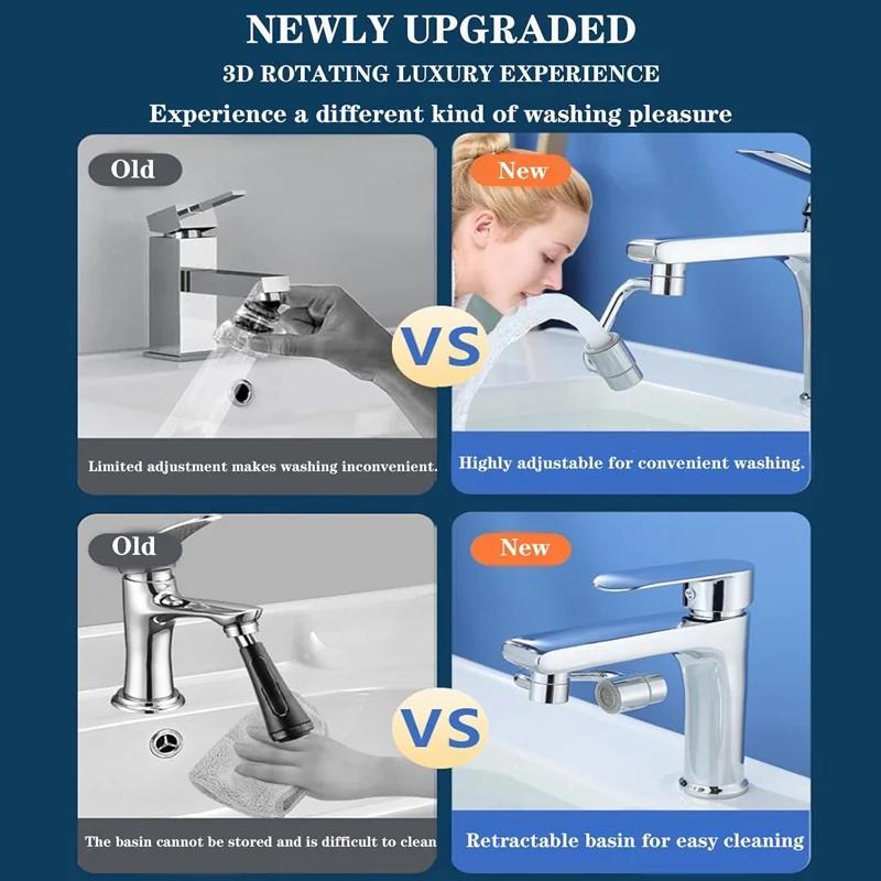 1440 Kitchen Scalable Metal Faucet Aerator Bathroom Tap Splash-proof Bubbler Faucet Filter Nozzle Tap Saving Water Extender