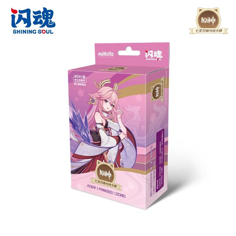 Genuine Genshin Impact Seven Sacred Summons Duel Game Card Volume 4 Booster Pack Anime Character Collection Card Kids Toys Gifts