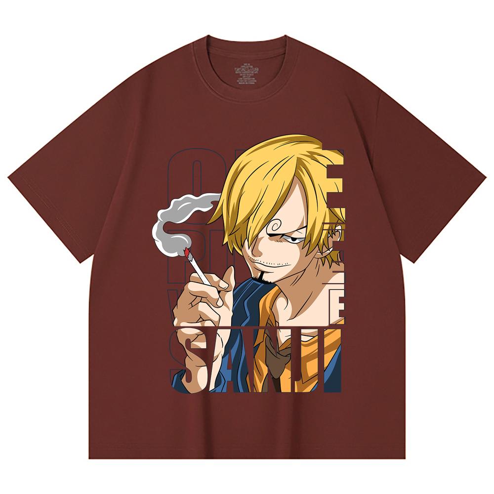 T-shirt Unisex Pesante 100% Cotone 230 g/m² Pezzo Unico Stampa Sanji V62