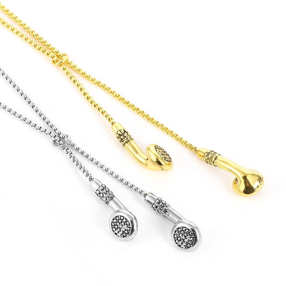 Earbuds Pendant Clothing Accessories Necklace Long Sweater Chain Earphone Pendant Necklace  Jewelry