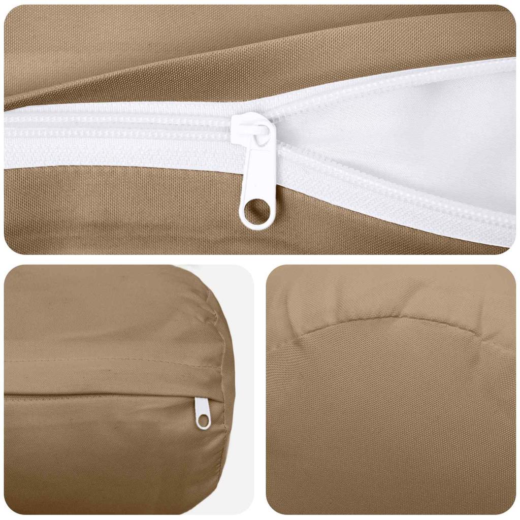 Cushion Cover 2 pcs. HEERLEN Taupe Ø 15 x 40 cm Polyester