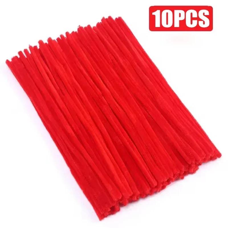

100/10Pcs Colorful Plush Chenille Sticks Pipe Cleaners Bending Plush Wired Sticks Kids DIY Crafts Wedding Decor Chenille Stem