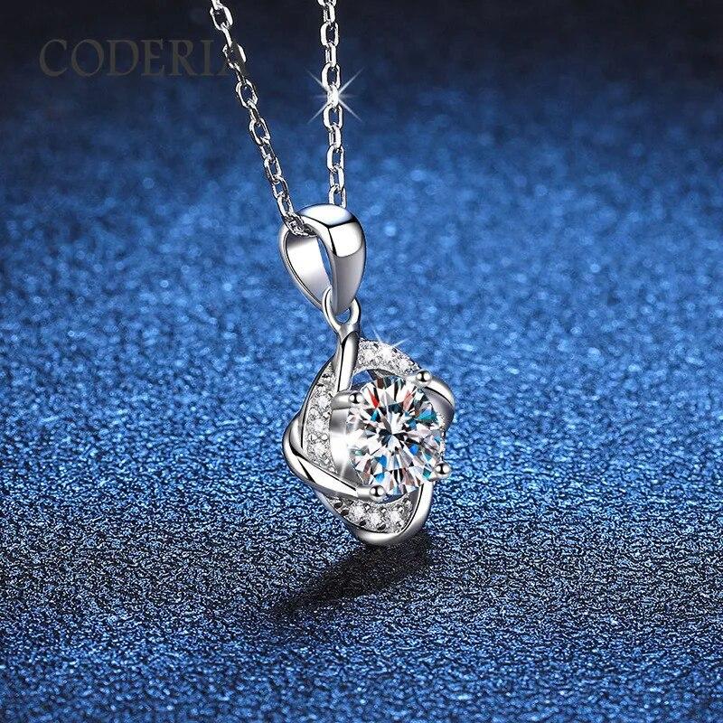 Moissanite Necklace Rotating Windmill Pendant 1 Carat D Color Gemstone Necklace Certified GRA Jewelry Women Gift