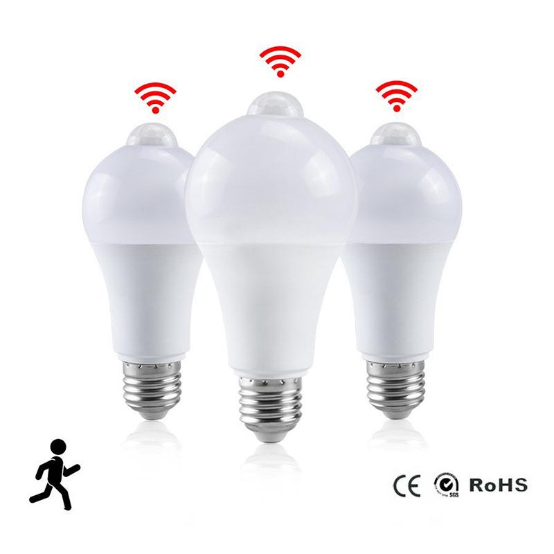 AC85-265V PIR Motion Sensor LED Light Bulb 18W E27 Smart Bulb Motion Activated ON/OFF Home Lights Lamp For Home Stair