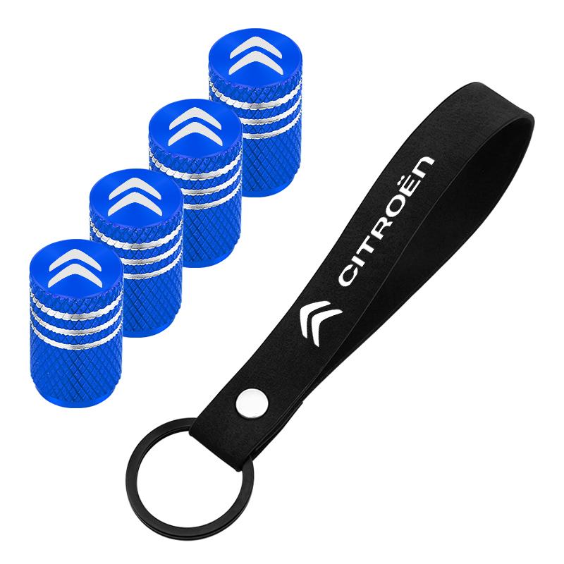 Car Key ring Suede Rope keychain Metal Wheel Tire Valve Caps For Citroen C1 C2 C3 C4 C5 C6 C8 C4L DS3 DS4 DS5 DS5LS DS6 amv123