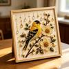 Hummingbird Bead Embroidery Kit, DIY Pearl Art Painting, with Crystal Beads Floral Designs Craft, for Adults Beginners