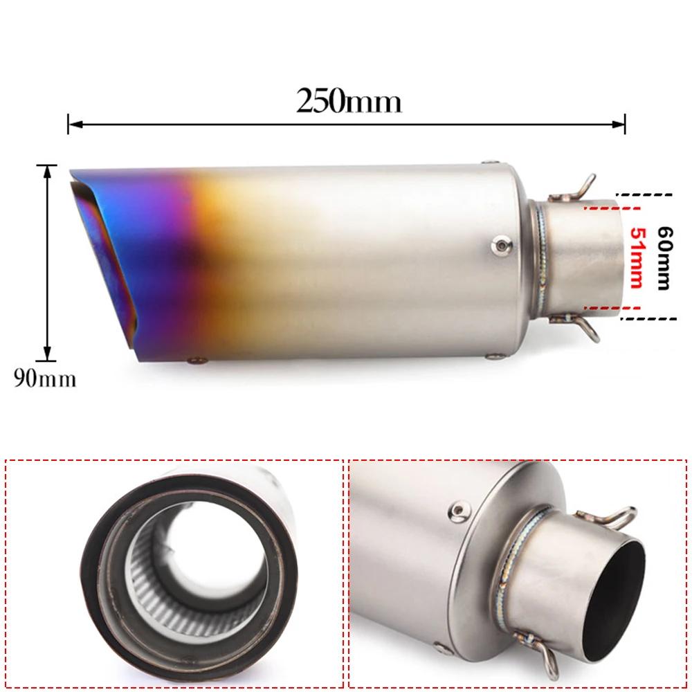 Universeller 51MM Motorrad Auspuff Doppelschicht Schalldämpfer Für R15 MT03 CBR650R ZX10R Z250 GSXS125 RSV4 S1000RR R1M TMAX560 ADV750