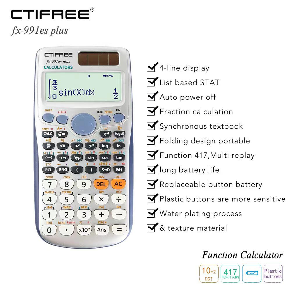 991ESPLUS Scientific Calculator with Equation Solving for Exams – Customizable Logo
