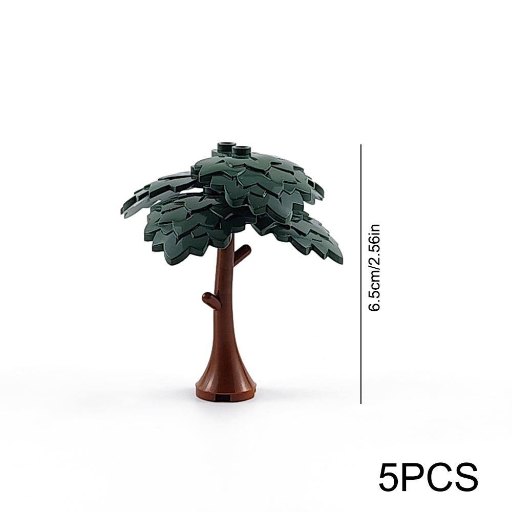 MOC Stadtgarten Baustein Baum Spielzeug DIY Montage Kiefer Kokospalme Straßenansicht Wald Pflanze Stamm Blätter Gras Zubehör