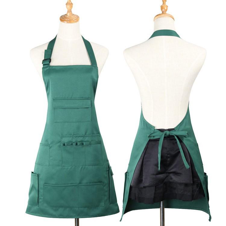Korean Style Multi-Pocket Halter Apron for Hairdressing & Makeup Artists