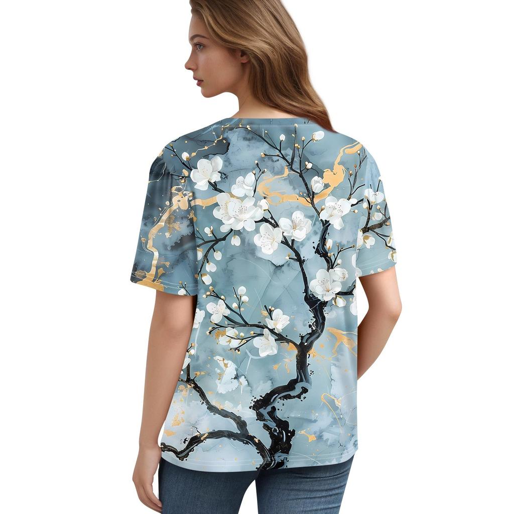 Damen Modisches, lässiges Kurzarm-Pullover-Oberteil mit Knopfleiste und V-Ausschnitt