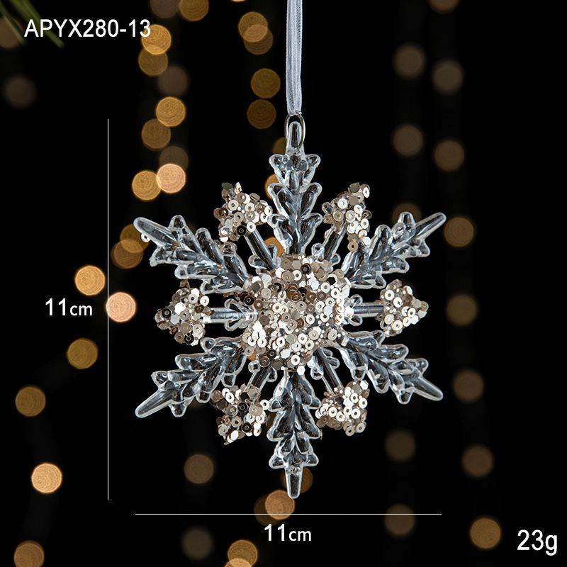 New Crystal Snowflake & Bell Christmas Tree Ornaments