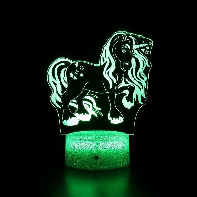 Pegasus Unicorn Geometric Horse LED Touch Remote Control, Creative Gift with Seven Colors