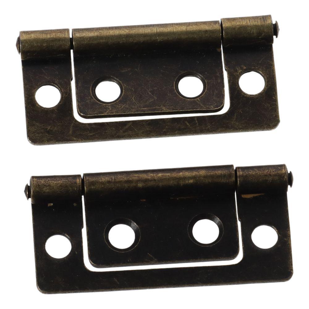 

2Pcs Brass No Mortise 2 Inch Cabinet Door Hinges Durable Antique Brass Household