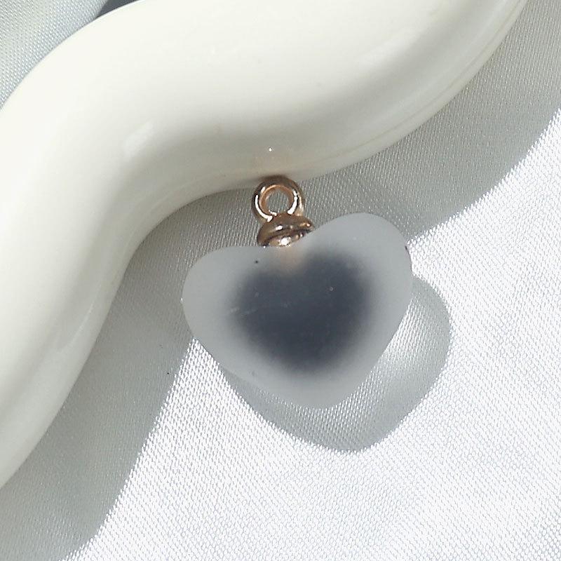 Frosted Heart Acrylic Beads for DIY Jewelry Making
