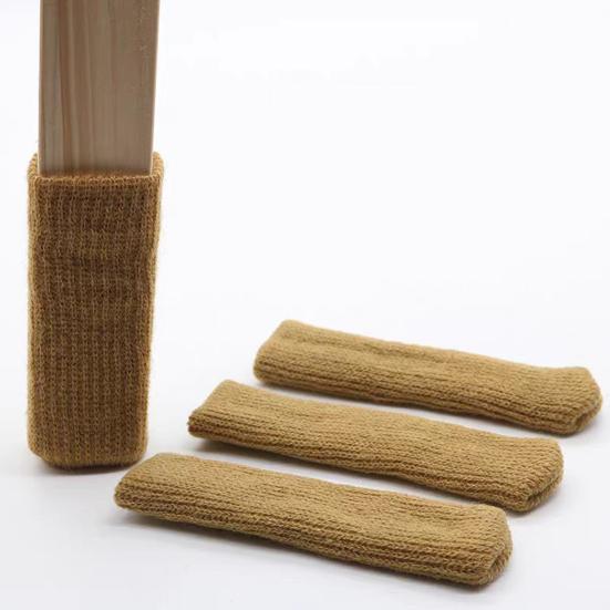 4 Pcs Knitted Chair Leg Covers Elastic Furniture Leg Protectors Non Slip Table Feet Covers Chair Leg Booties for Floor Protection Reduce Friction