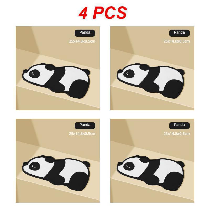 2/3/4PCS Mat Odorless Pvc Material Automotive Interior Products Cartoon Non-slip Mat Heat Safe Brown Washable Non-slip Mat