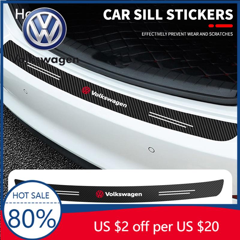 Per VW Volkswagen Jetta MK5 Golf 1 Pezzo Auto Fibra di Carbonio Protezione Paraurti Posteriore Adesivi per Bagagliaio Per Volkswagen VW Touran Beetle Golf