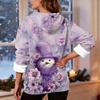 Women's Fashion Casual Long Sleeve Christmas Printed Hooded Sweatshirt