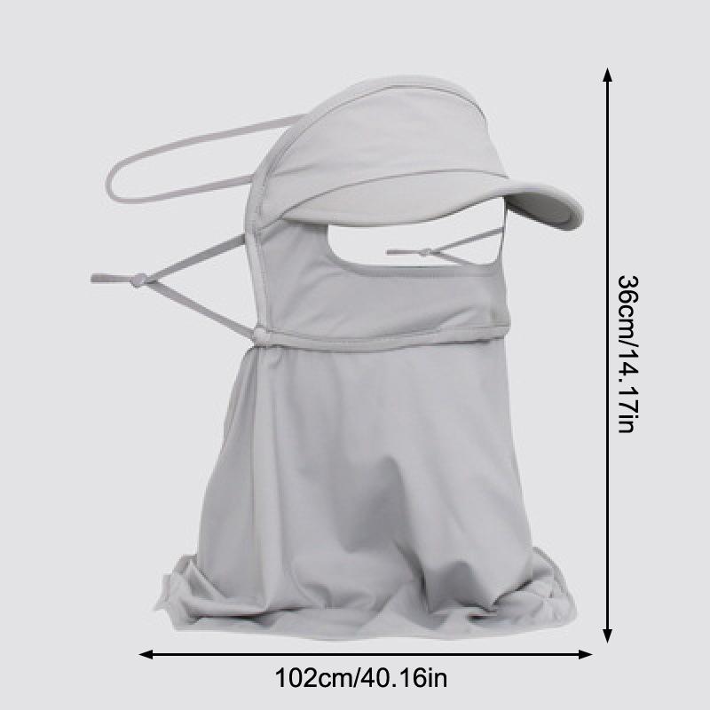 Ice Silk Sunscreen Hats Mask Women Men Summer Breathable Outdoor Sports Hat-Brim Thin Traceless Facemask Uv Protection Caps