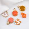 10pcs Cute Orange Enamel Sea Coral Turtle Conch Fish Starfish Charms Alloy Pendants for DIY Necklace Bracelet Jewelry Findings