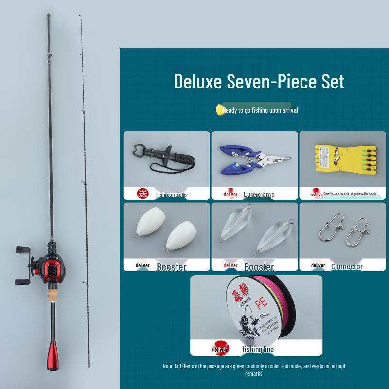 Complete Beginner's Micro Tin Can Lure & Long Cast Spinning Rod Set with Double Rocker Arm Spinning Wheel.