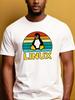 Summer Unisexs 100 Cotton Casual Loose Retro Penguin Pattern Printed Comfortable Sports Round Neck Short Sleeved Tshirt Top