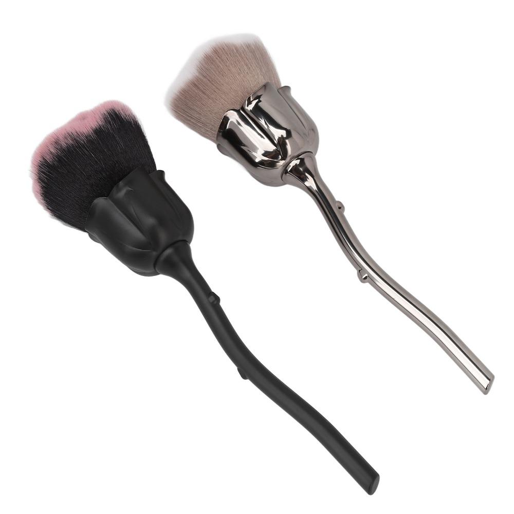 2pcs Fluffy Texture Fluffy Powder Brush Nail Art Dust Remover Brush Salon Manicure Work