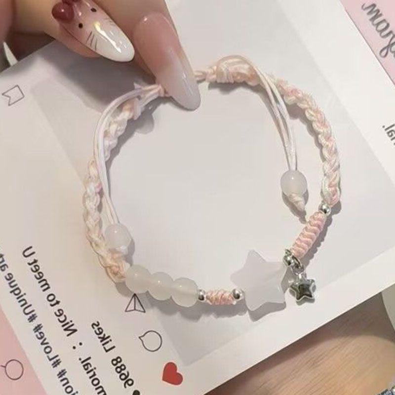 

Браслет плетеный в стиле Мори из Вселенной Звездной реки, корейский стиль, темпераментный, для подруг, ремешок для переноски, пара бессмертных, студенческая пара, нишевый [1] Pink