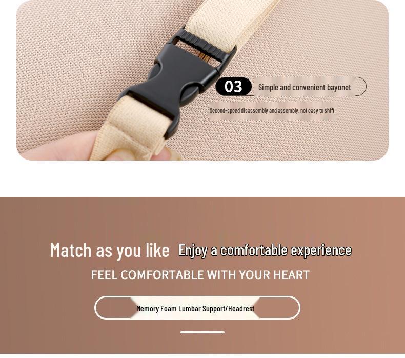 Almofada de Apoio para Pescoço e Lombar para Encosto de Cabeça de Carro - Almofada de Espuma Viscoelástica para Conforto no Carro