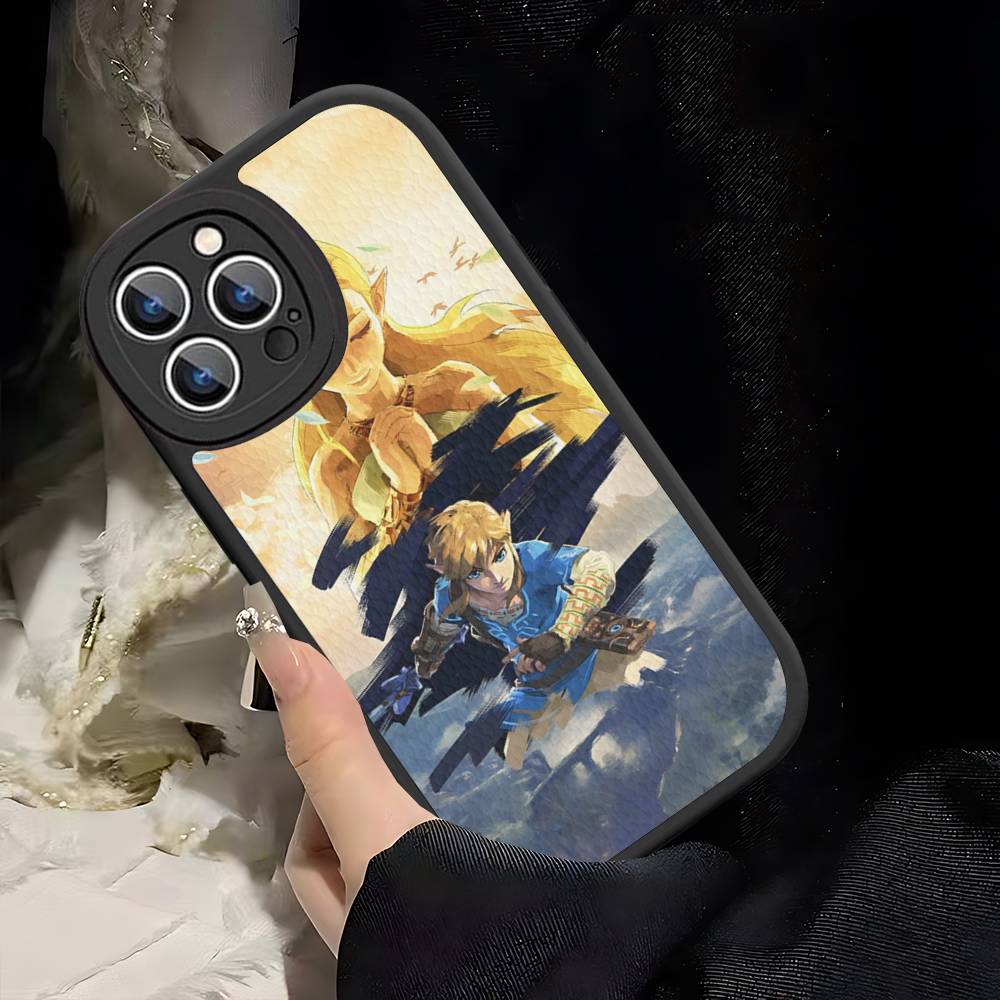 Hot Game The Legend Of Zeldas Leather Phone Case For IPhone 16 14 15 Pro Plus 13 12 11 Pro Max Silicone Cover