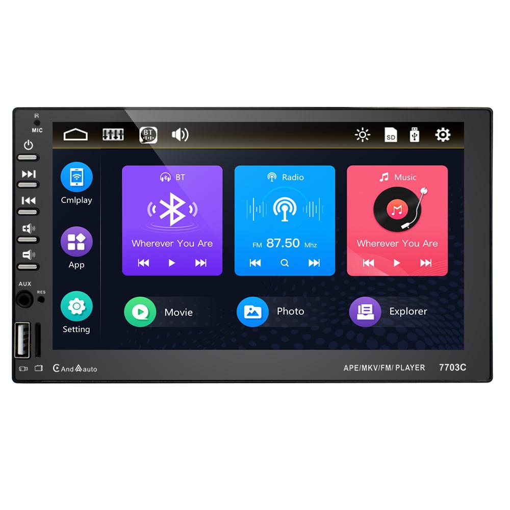 7Inch Car Radio Carplay MP5 Player 2Din Multimedia Player Android HD Touch Screen Audio FM  Auto Mirror Link Remote Control