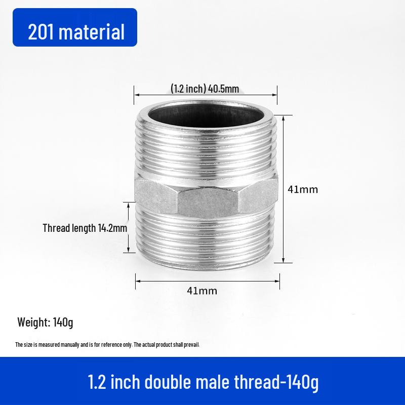 Stainless Steel Extended Reducing Coupling 6-Point to 4-Point Faucet Pipe Fitting