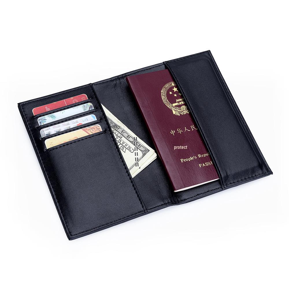 Chic Lambskin Diamond-Pattern Bi-Fold Passport & ID Wallet